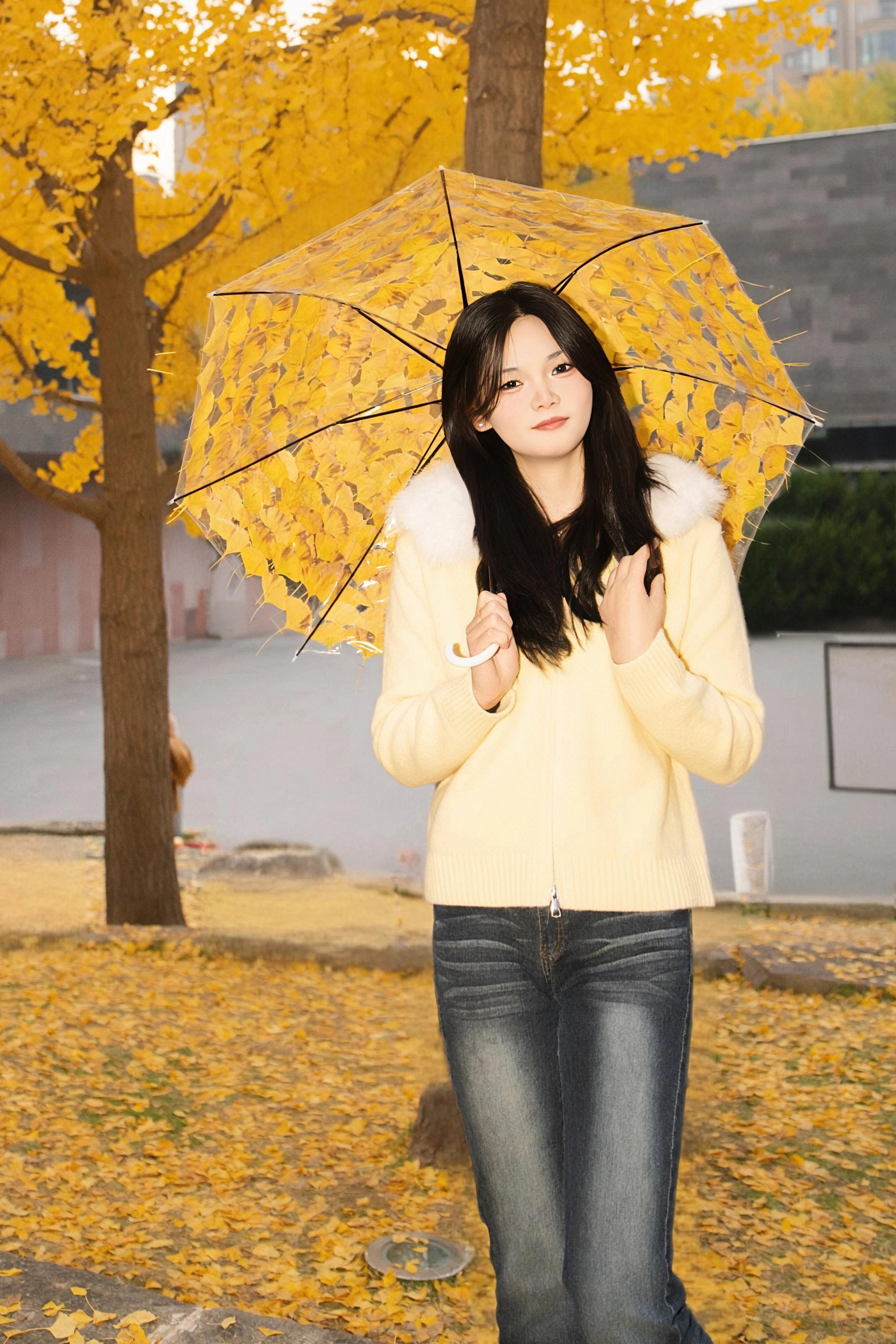 落叶铺成的毯，和身边的你，都是秋天送的暖